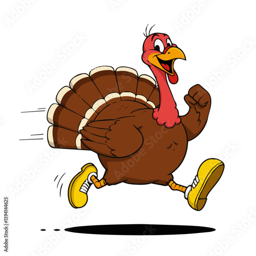 Running Turkey cartoon Illustration