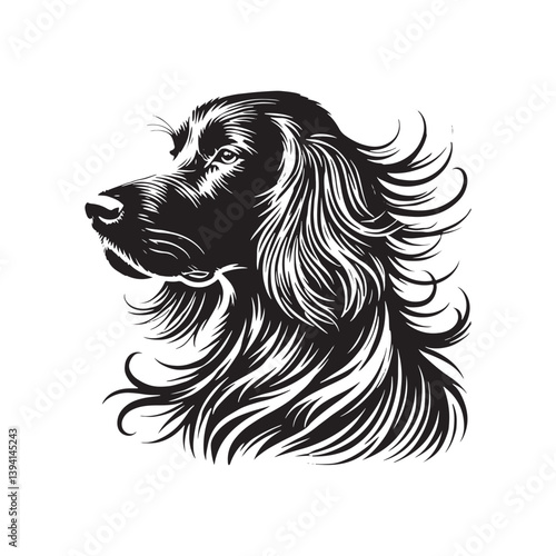 English Setter Silhouette - Minimalist English Setter Design - English Setter Illustration.