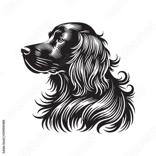 English Setter Silhouette - Minimalist English Setter Design - English Setter Illustration.