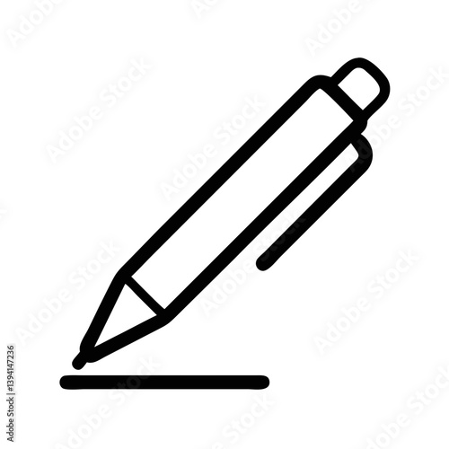 Ballpoint Pen Drawing a Line Icon Design
