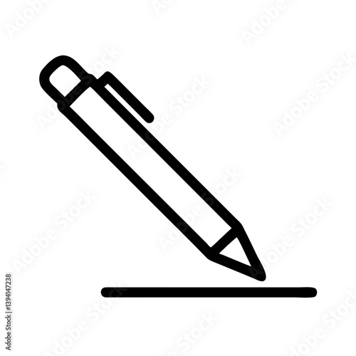 Ballpoint Pen Drawing a Line Icon Design