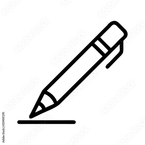 Ballpoint Pen Drawing a Line Icon Design