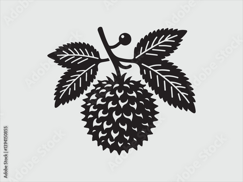 Nance Fruit Silhouette with Minimal Botanical Style for Tropical Produce and Natural Food-Themed Designs