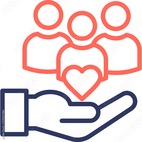 Social Services line color icon