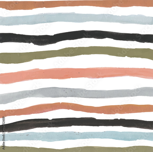 Colorful Abstract Watercolor Stripes with isolated white background