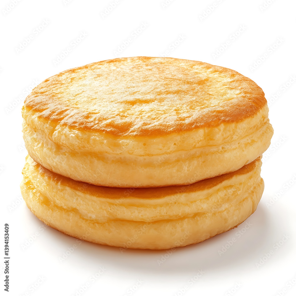Fluffy and golden buttermilk pancakes with a soft, airy texture and golden edges, isolated white background Fluffy and golden buttermilk pancakes with a soft, airy texture and golden edges, isolated white background