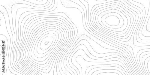 Modern Abstract Seamless Pattern with Topographic Lines and Sea Map Detailing, Featuring Mounted Map Area and Geometric Grid Landscape on a White Background
