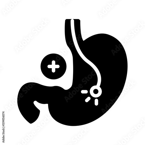 Vector solid black icon for Gastroscopy