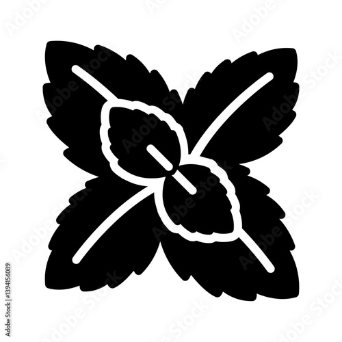 Vector solid black icon for Herbs