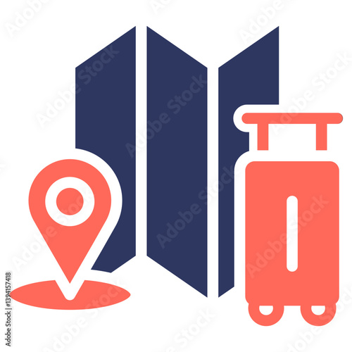 Tourism glyph color icon