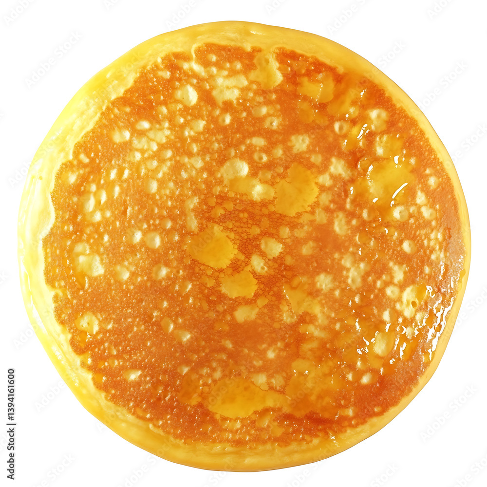 Fluffy and golden pancakes with a slight golden crust and soft, pillowy interior, isolated white background Fluffy and golden pancakes with a slight golden crust and soft, pillowy interior, isolated white background