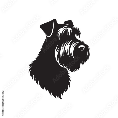Foto Giant Schnauzer Dog Silhouette - Minimalist Dog Vector - Dog Illustration