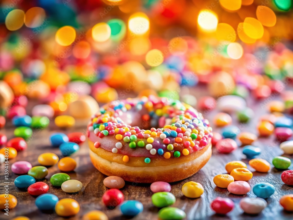 Enchanted Miniature Donut A TiltShift Masterpiece on a Sweet Confectionery Stage Featuring Marshmallows and Candies Enchanted Miniature Donut A TiltShift Masterpiece on a Sweet Confectionery Stage Featuring Marshmallows and Candies