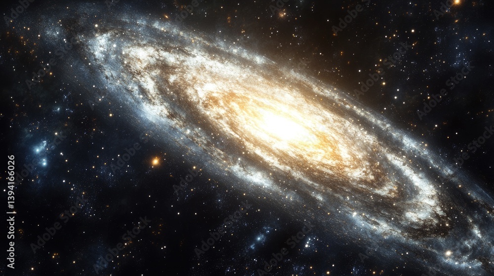 Fototapeta premium Spiral galaxy in deep space (2)