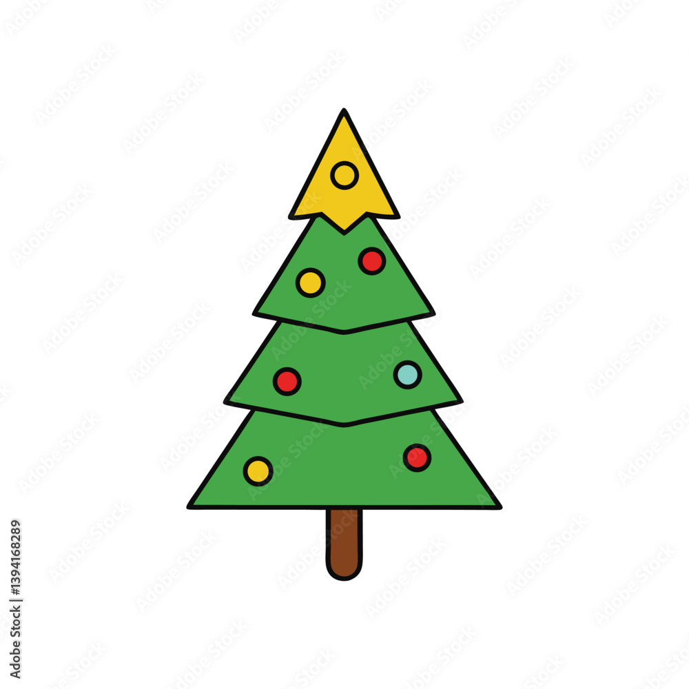 Festive Christmas Tree Vector Illustration for Designers Festive Christmas Tree Vector Illustration for Designers