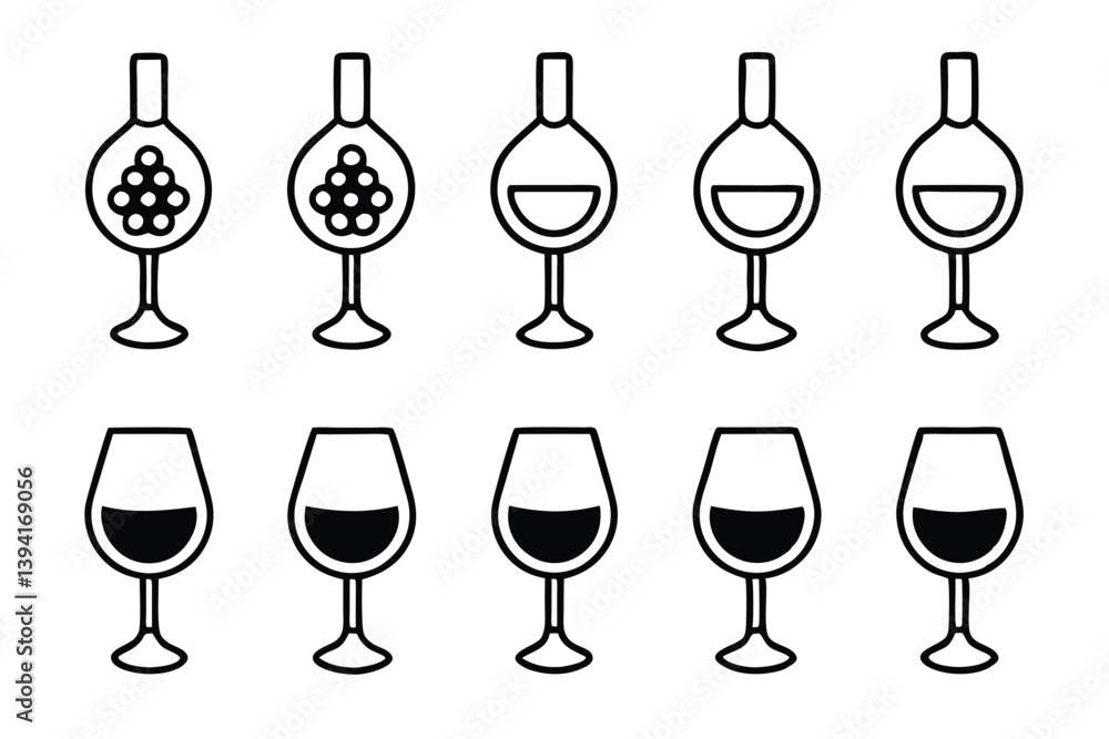 Port Wine Line Art Elegant Drawing for Artistic Illustrations (2) Port Wine Line Art Elegant Drawing for Artistic Illustrations (2)