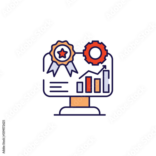 Excellence Driven icon design with white background stock illustration