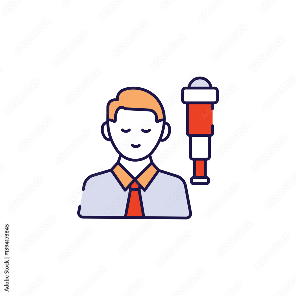 Visionary Leader icon design with white background stock illustration Visionary Leader icon design with white background stock illustration