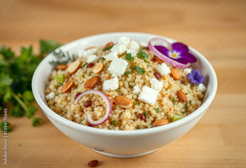 Quinoa Salad with fresh herbs and edible flowers Quinoa Salad with fresh herbs and edible flowers