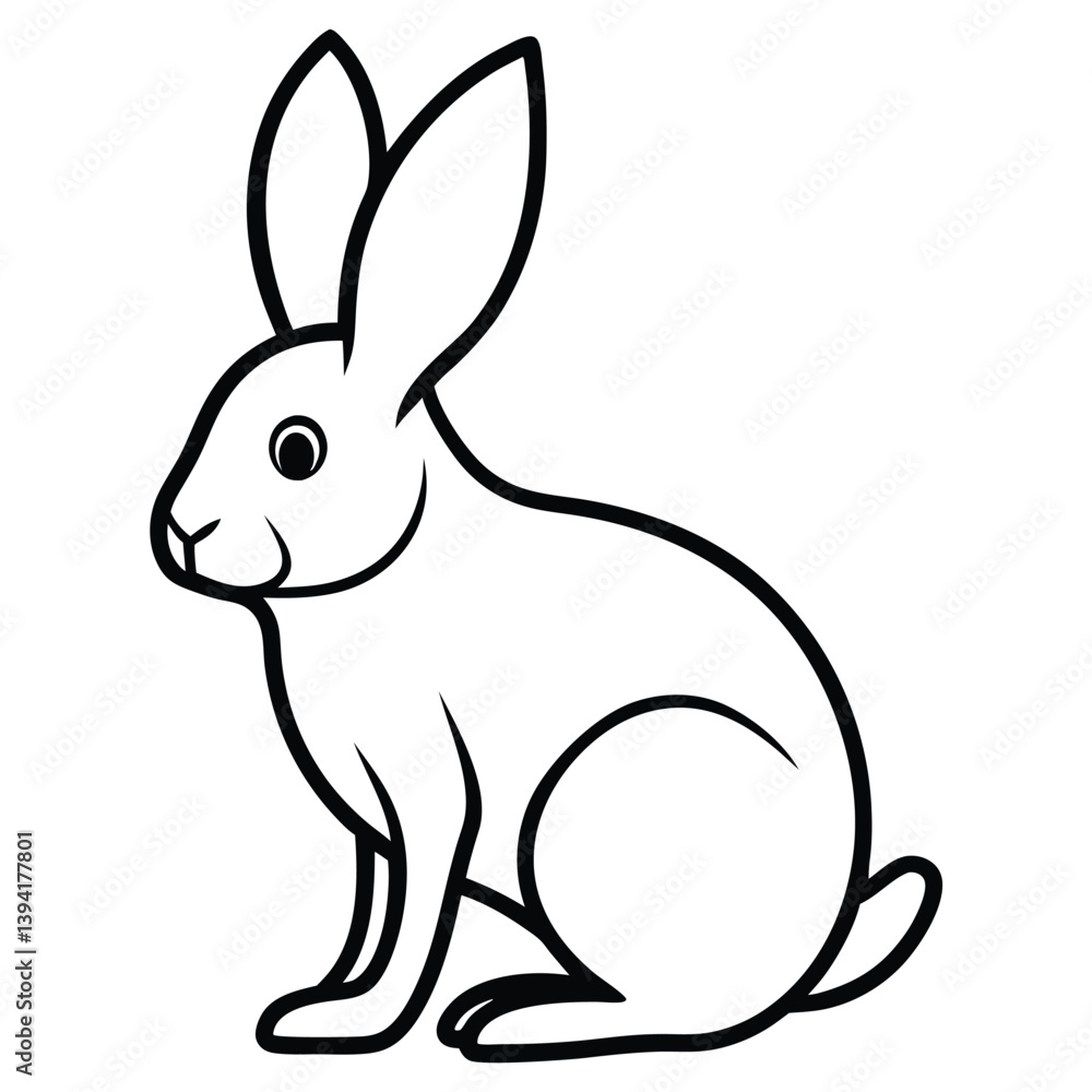 vector illustration of a rabbit with white background