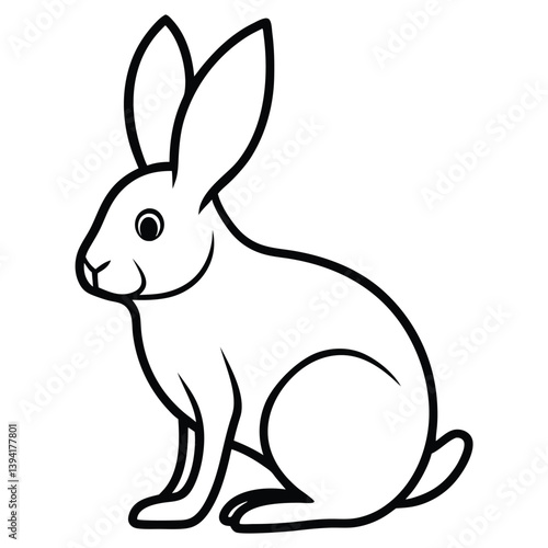 vector illustration of a rabbit with white background