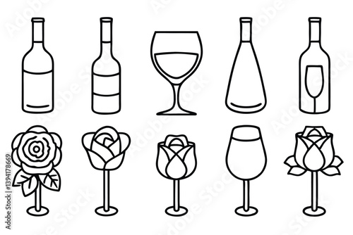 Ros Line Art Illustration Elegant Design for Art Projects  
