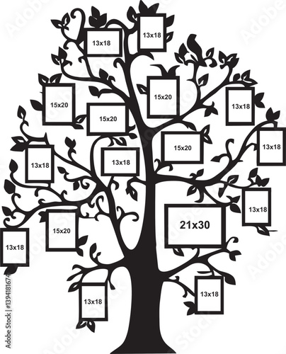 Laser Cut Family Tree Photo Frame