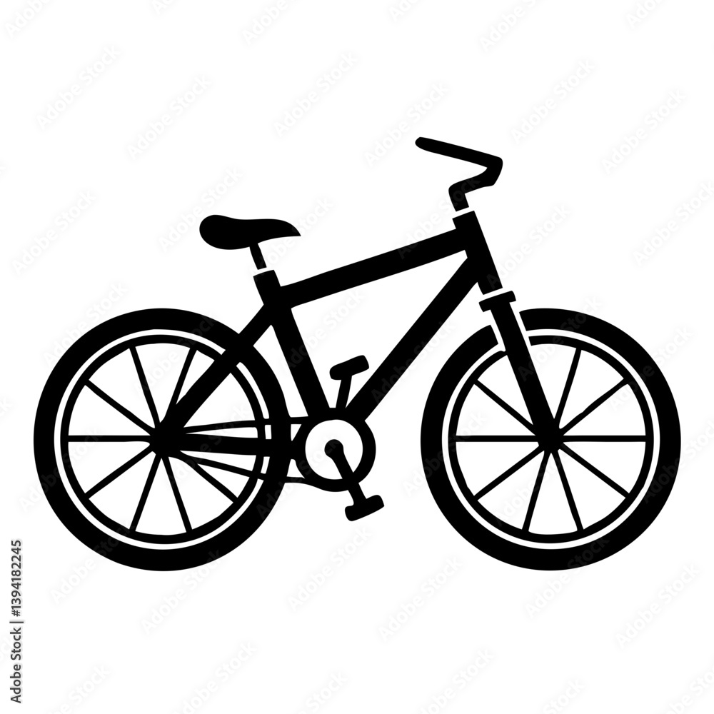 Fototapeta premium bicycle in vector silhouette on a white background.