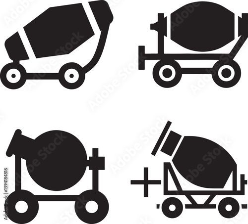 Cement mixer silhouette