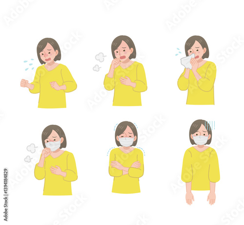 体調が悪い女性のセット