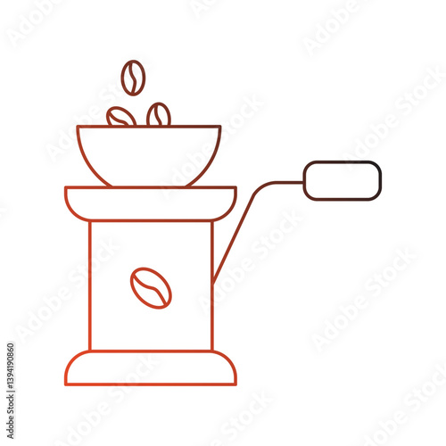 coffee grinder gradient outline icon with white background vector stock illustration
