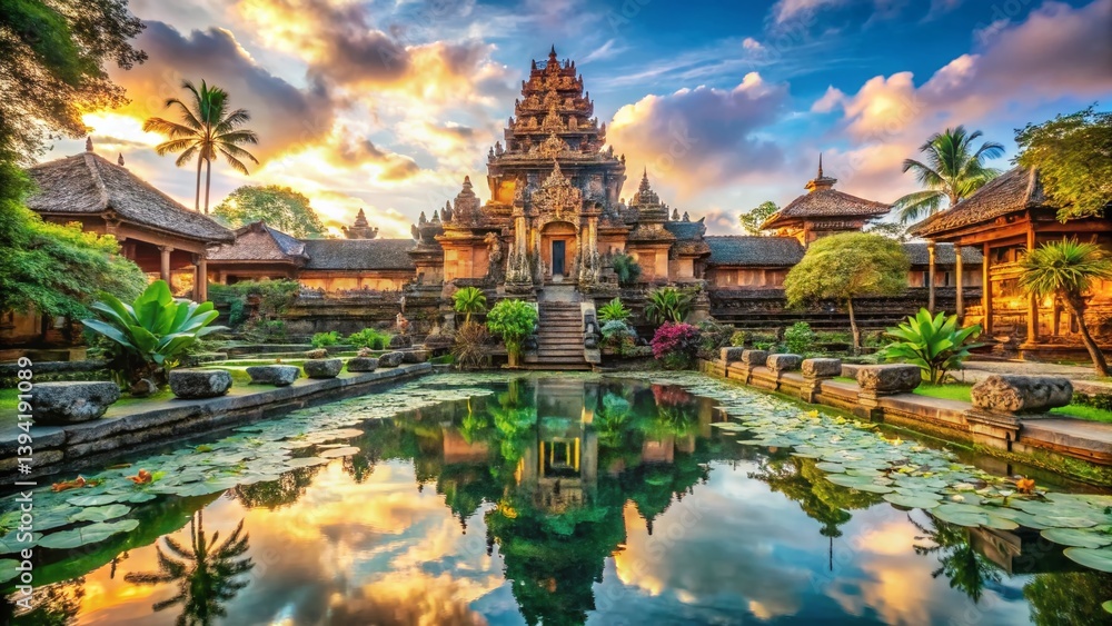 Obraz premium Peaceful Saraswati Temple in Ubud Bali A Serene Sanctuary of Indonesian Culture