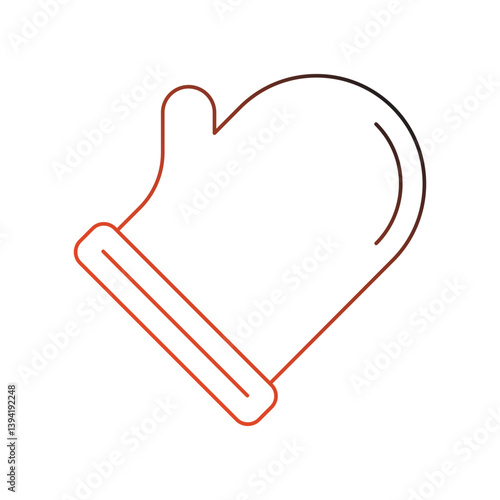 oven glove gradient outline icon with white background vector stock illustration