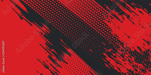 Background, contrast red and black color abstract template for business design. Technology style. You can use it for advertising, sports posters, templates, business presentations. Vector illustration