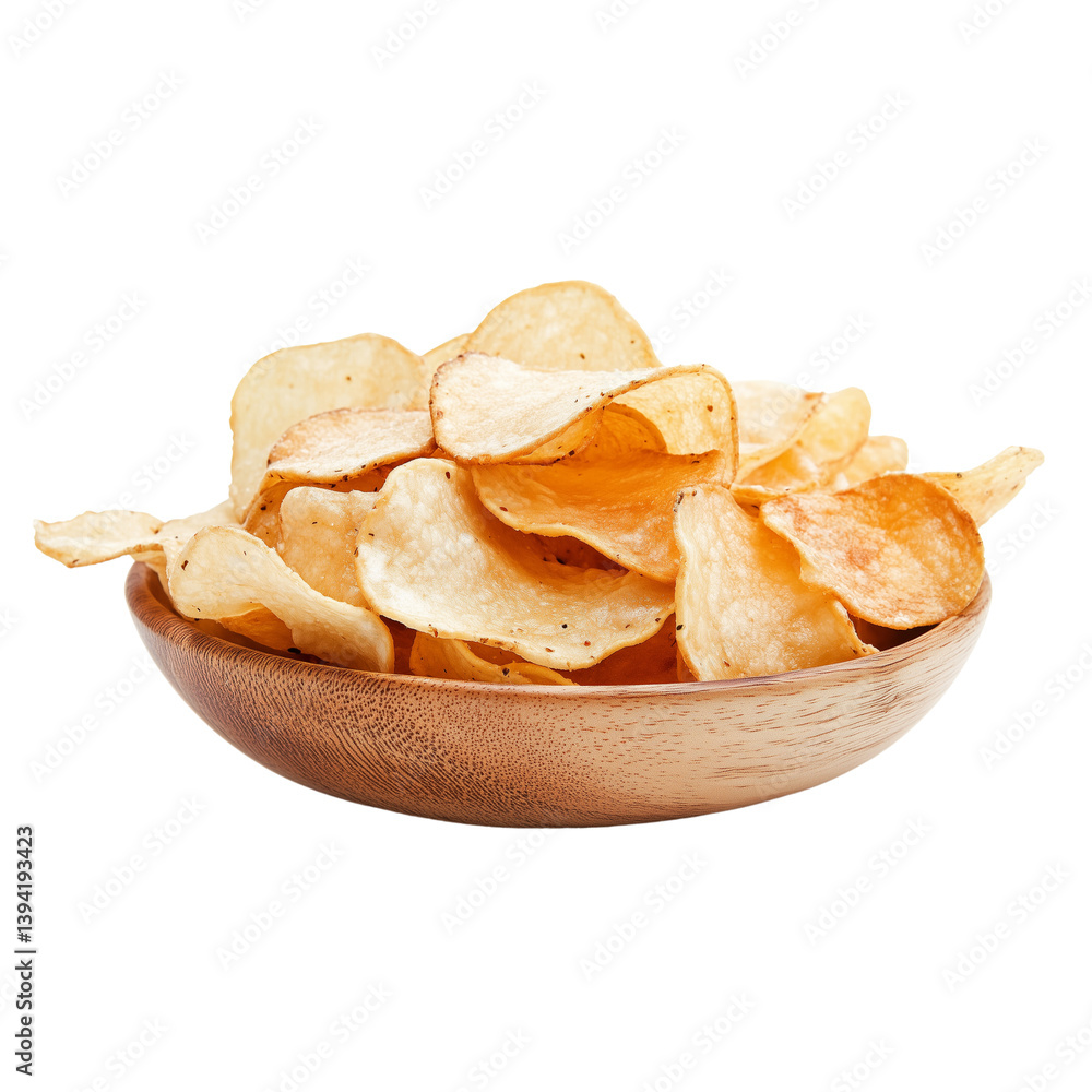 Potato chips, cut out, isolated on transparent background Potato chips, cut out, isolated on transparent background