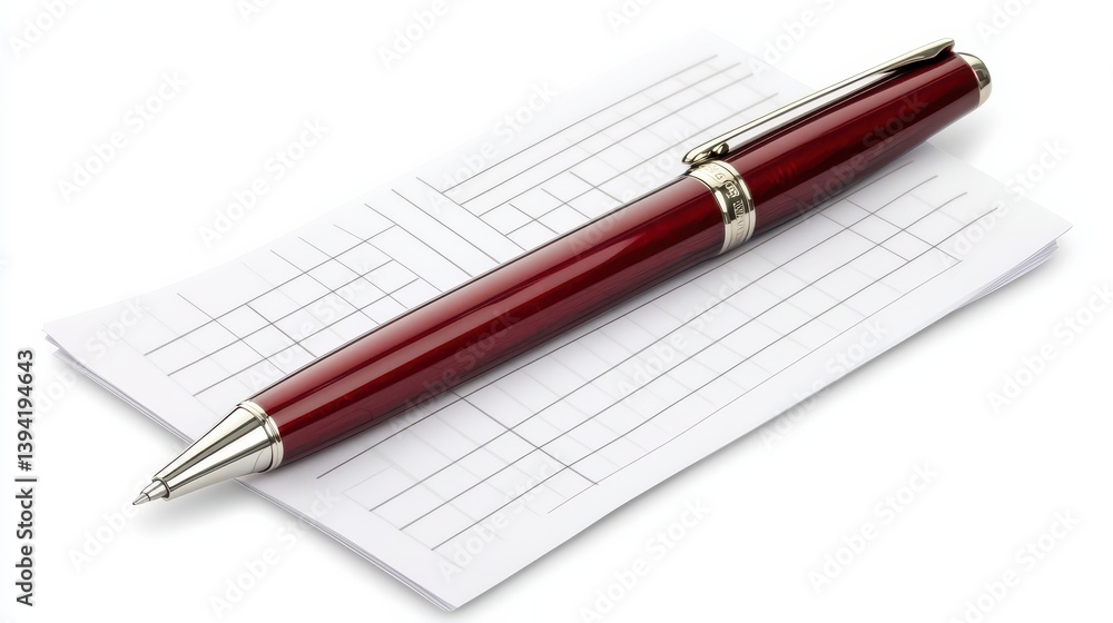 Elegant Red Pen on Blank Forms with Clean Lines for Professional Documentation and Organization Elegant Red Pen on Blank Forms with Clean Lines for Professional Documentation and Organization