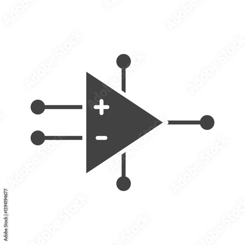 Operational Amplifier icon vector image. Suitable for mobile apps, web apps and print media.
