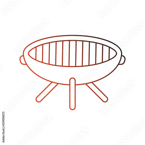 grill gradient outline icon with white background vector stock illustration