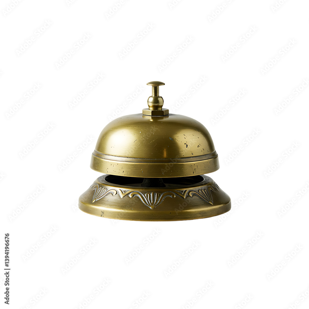 Brass Service Bell: Reception Desk Icon Brass Service Bell: Reception Desk Icon