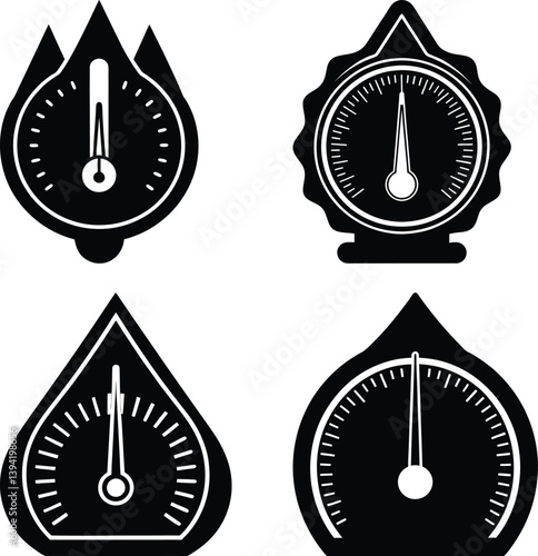 Hygrometer silhouette vector