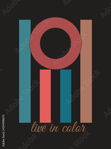 Trendy Geometric Shapes Abstract Modern Art Tshirt Design 