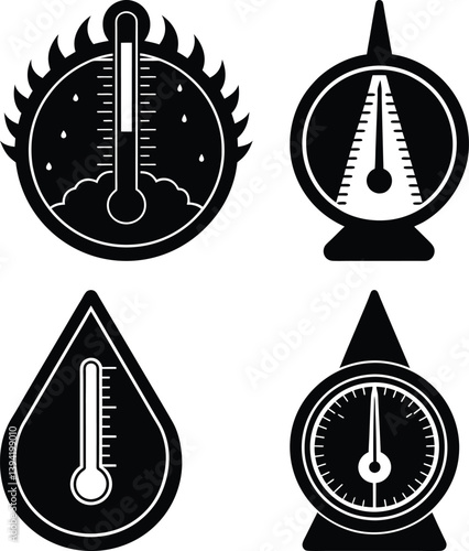 Hygrometer silhouette vector