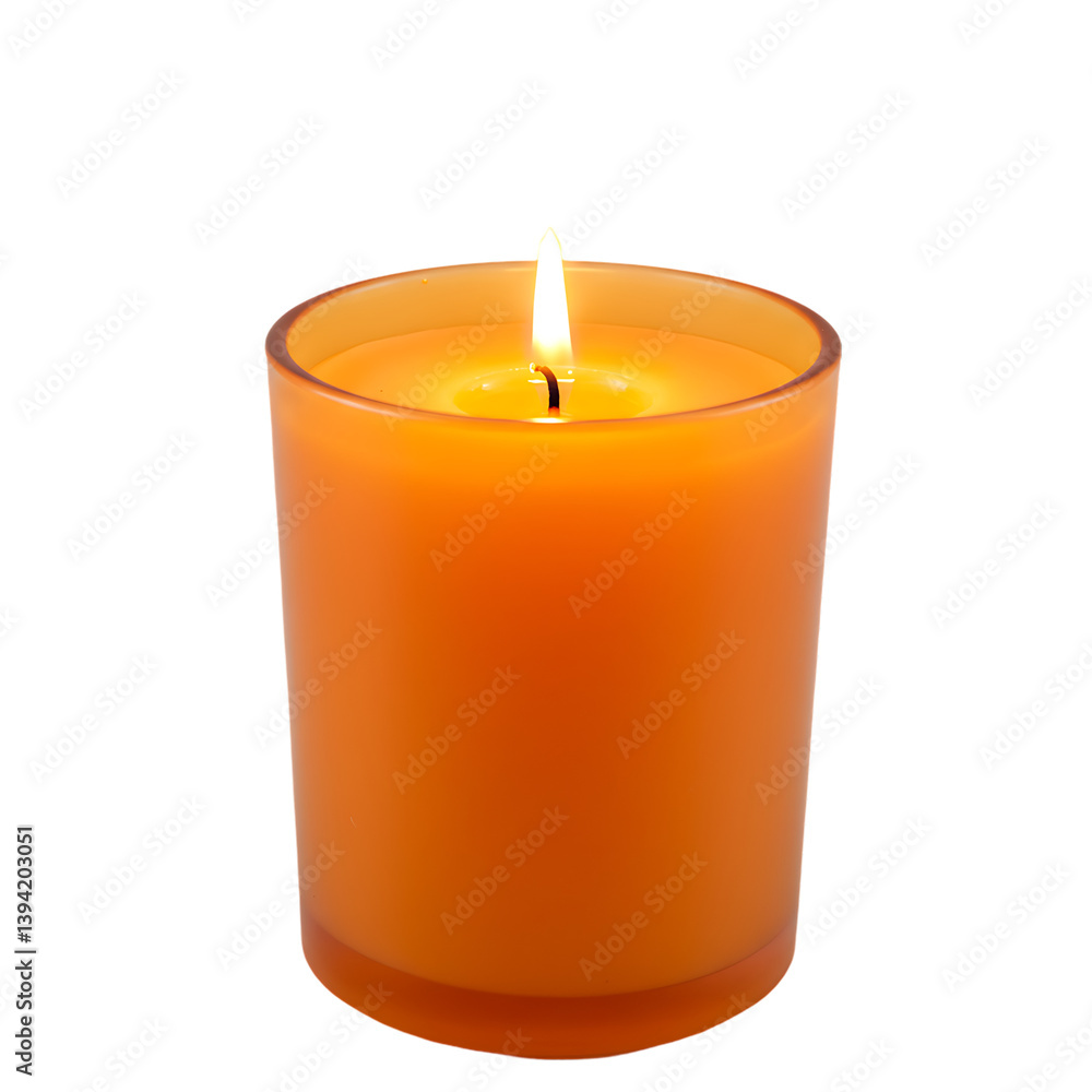 Lit Orange Candle Lit Orange Candle
