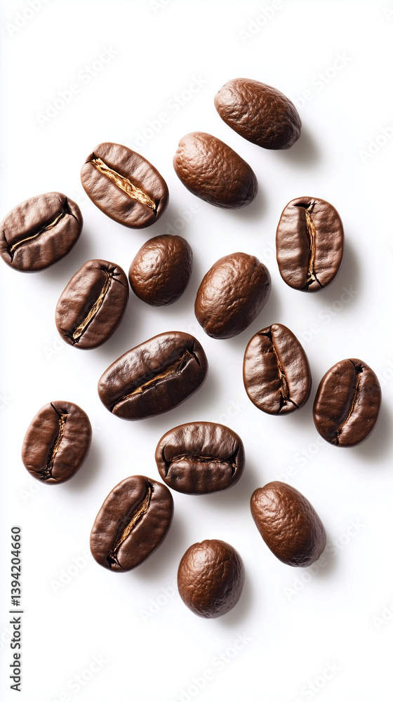 Realistic figurines of coffee beans, close up Realistic figurines of coffee beans, close up