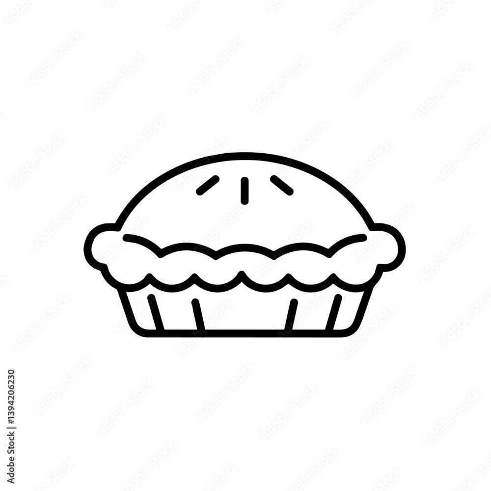 Delicious Pie Icon in Minimalistic Style Delicious Pie Icon in Minimalistic Style