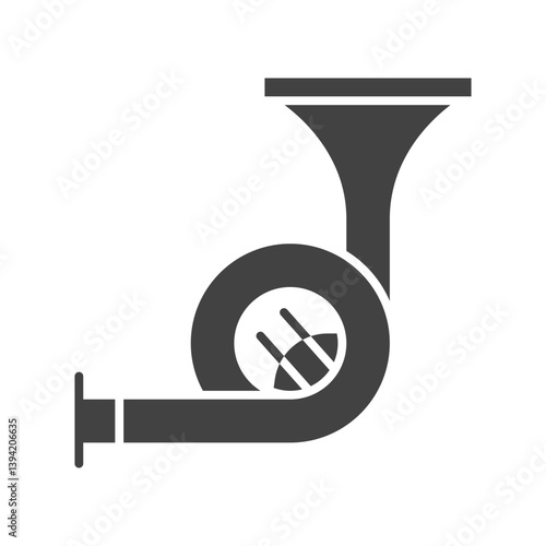 French Horn icon vector image. Suitable for mobile apps, web apps and print media.