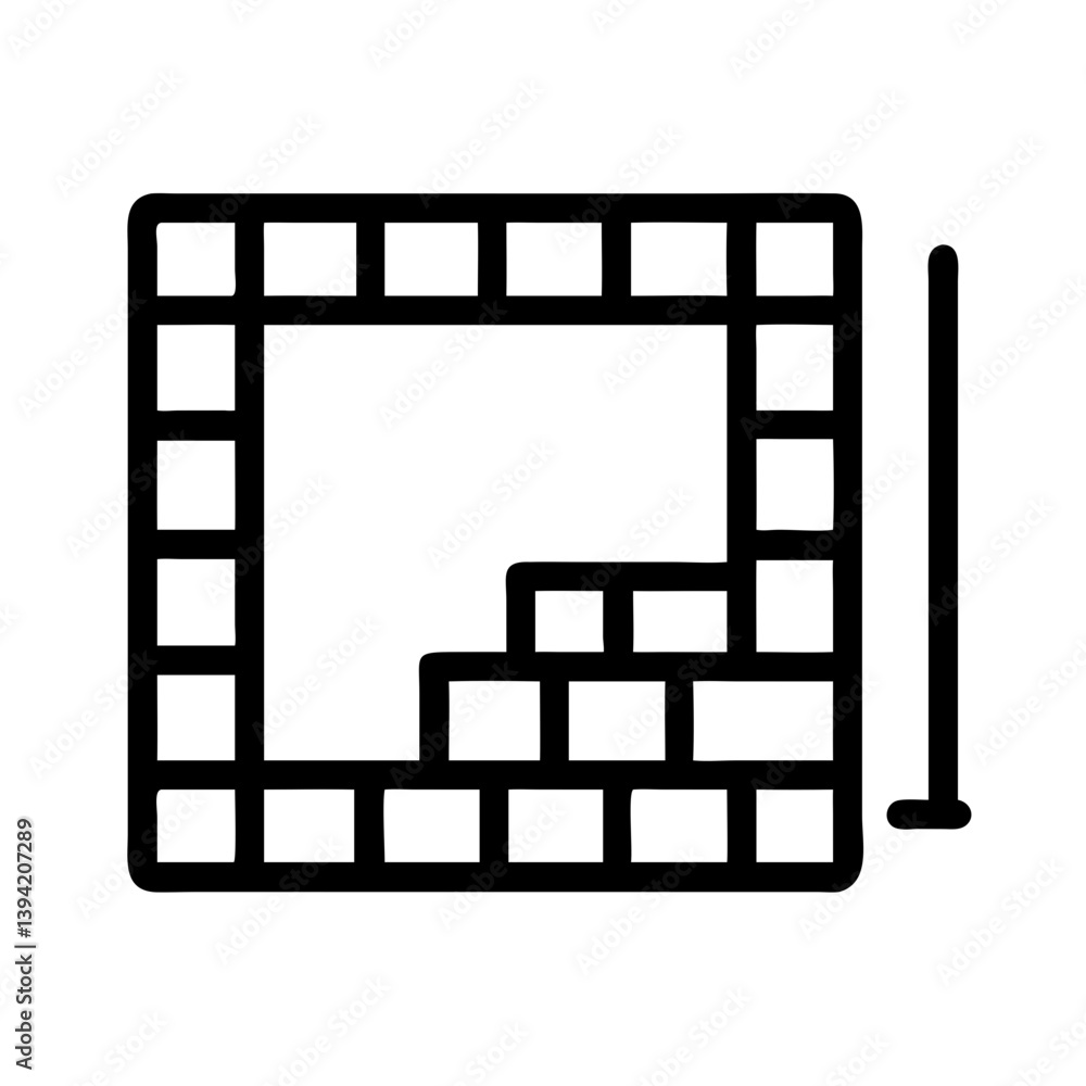 Brick Wall with Measurement Square Icon Design Brick Wall with Measurement Square Icon Design