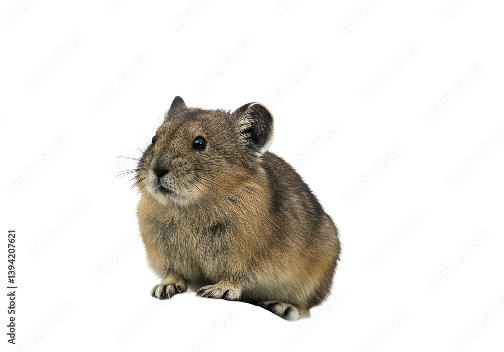 Close-up of a curious rodent in a neutral background, showcasing its features Close-up of a curious rodent in a neutral background, showcasing its features
