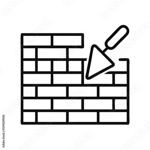 Brick Wall with Trowel Icon Design
