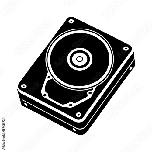 Hard Drive silhouette vector